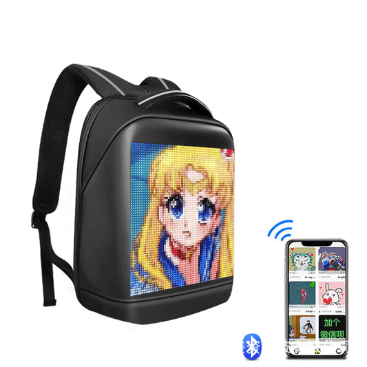 LED Backpack with Display Screen for Outdoor Travel